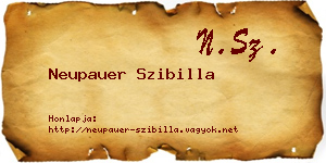 Neupauer Szibilla névjegykártya